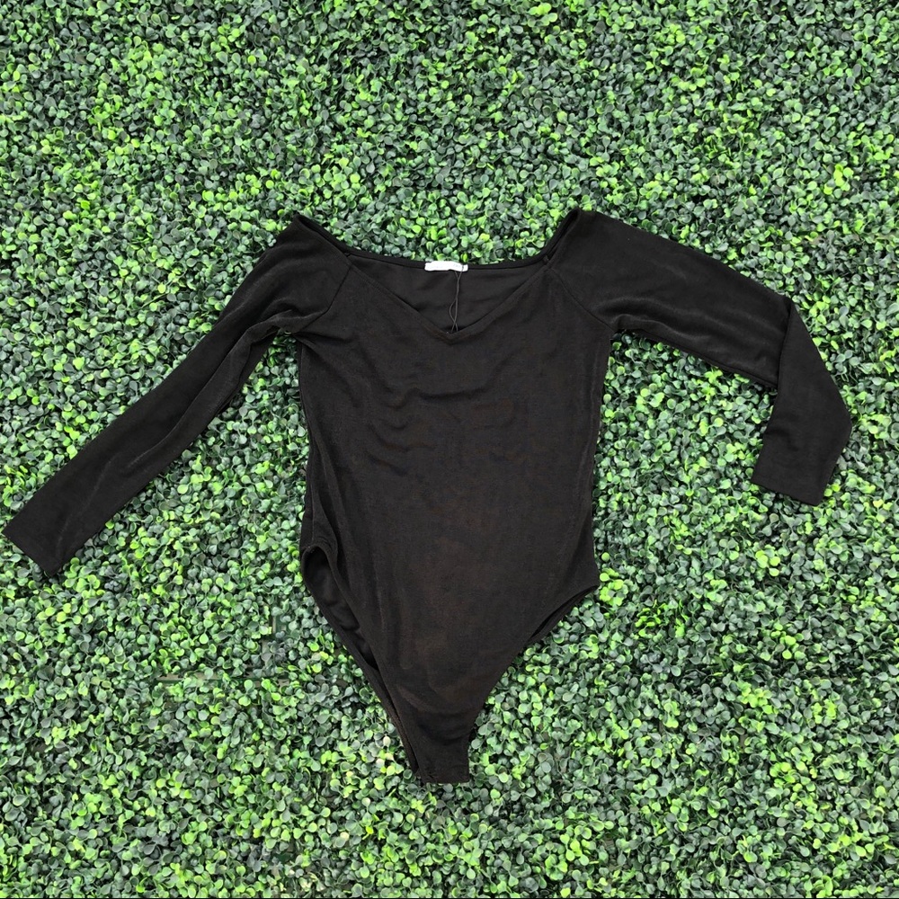 Black Zara long sleeve body suit